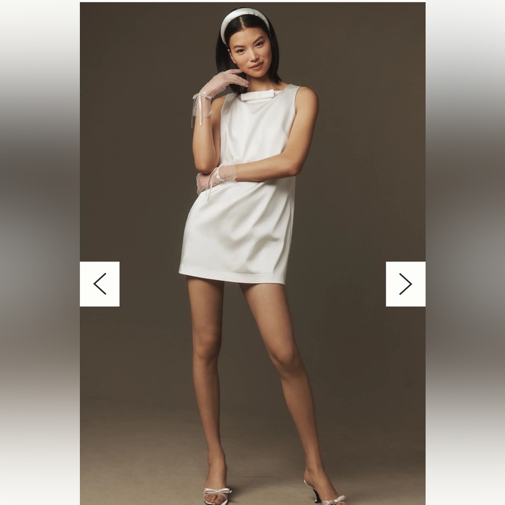 BHLDN Chic White Mini Dress